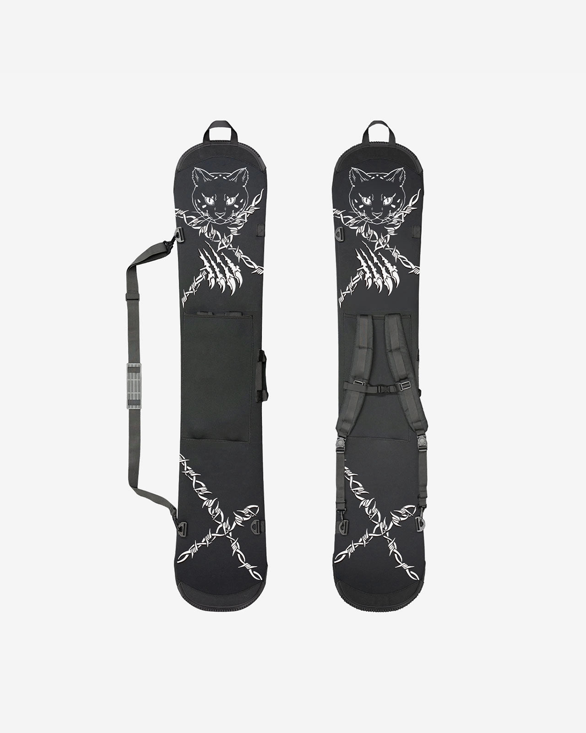 【正規品】feet ブラック スノーフィート 収納バッグ＋予備パーツ付き FIRN スノーボード バッグ ソールカバー ユキヒョウ F409202